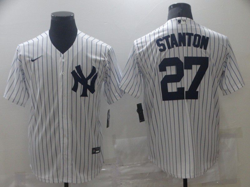 Men New York Yankees 27 Stanton White Game 2021 Nike MLB Jersey